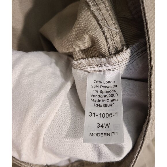 NWOT Woman Within Plus Size 34W Zip Up Tan Stretch Denim Modern Fit Shorts Cuff - Picture 10 of 12